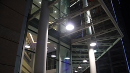 LED high bay lamps in use
