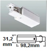 Live-end connector for 3-Phase track