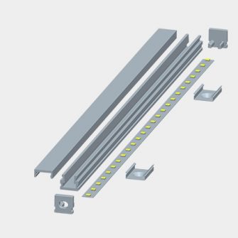 Aluminium Profil für LED Flexstreifen. für aufbau. ip schutzart: ip40. material: 6063-t5 (aluminium legierung-zusammensetzung). Abmessungen: 2000x8x8mm (max. breite led streifen: 4mm). profil farbe: silber